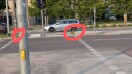 Foto: Querungsbereich zugewachsen Ausfahrt BWB August Bebel Straße  
