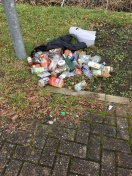 Foto: Glas- und Müllablagerung 