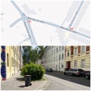 Foto: Gefährliche Sichtbehingerung in der Kreuzung Werderstr./Blumenstr. und Werderstr./Bauhofstr.  