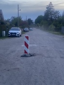 Foto: Abgesackte Straße  
