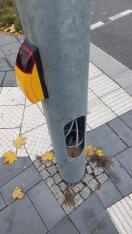 Foto: Fehlende Abdeckung an der Ampel 